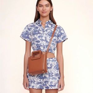 Staud mini Shirley leather bag - color Saddle